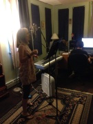 Recording vocals for our EP
